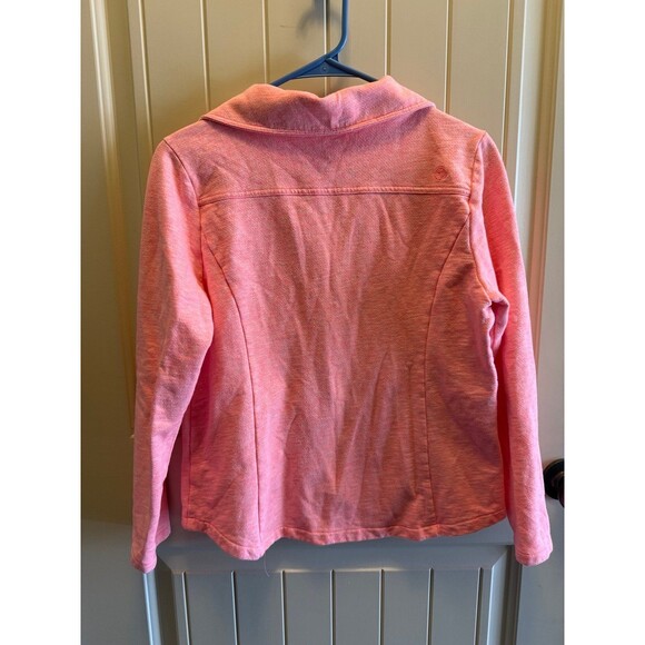 T By Talbots Petite Women Sz PM Coral Full ZIP Front with Zip Pockets Jacket - Picture 6 of 8